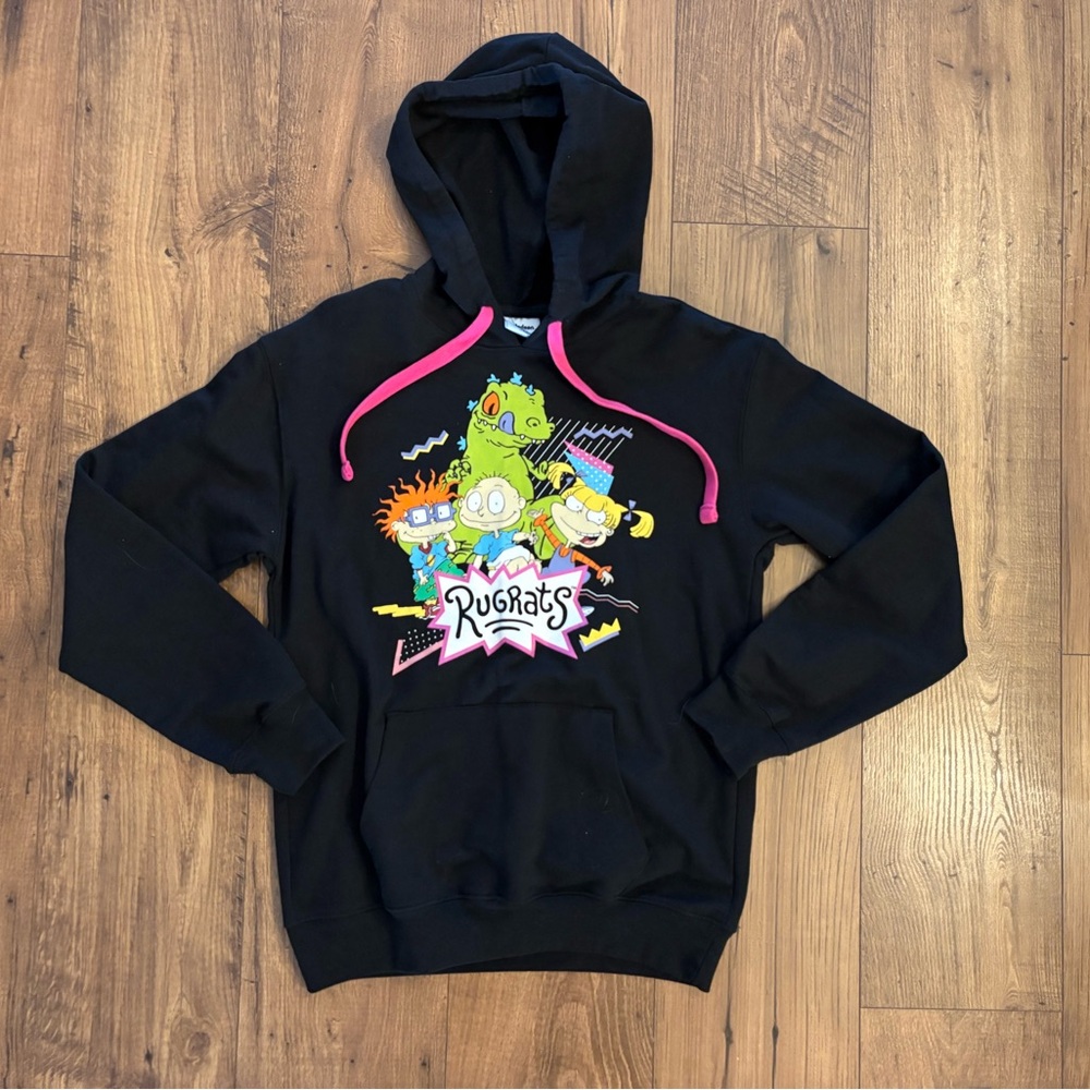 Nickelodeon Rugrats Women’s Black Hoodie Sweatshirt 90s Cartoon
